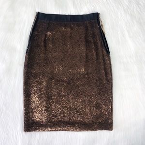 Dolce & Gabbana Gold Sequin Pencil Skirt
